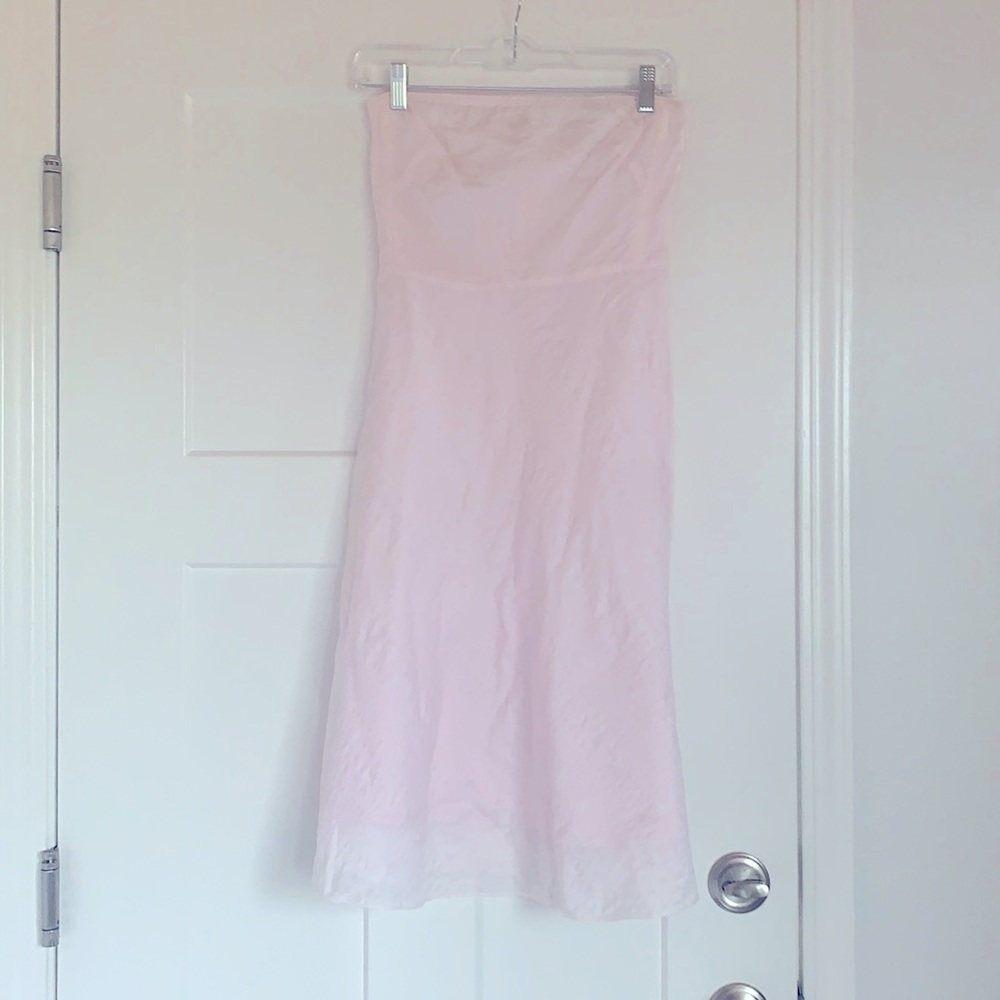 JCrew Light Pink Seersucker Strapless Dress